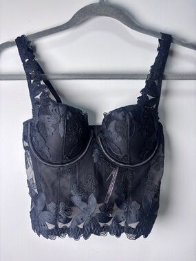 Victoria's Secret Black Lace Corset  32B